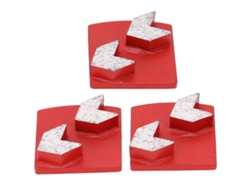 3 piezas de zapatas de amolar de cola de milano de diamante con 2 dientes de flecha para corte agresivo de hormigón 30 Rojo