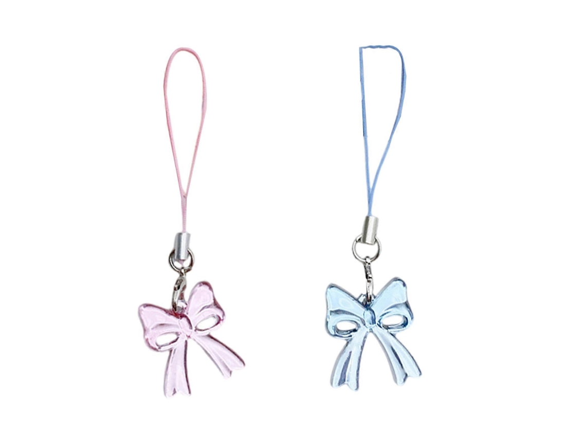 Colgante multifuncional en forma de estrella con lazo, ideal para mochilas y teléfonos móviles.