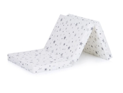 Colchón plegable con estrellas blancas y grises para cuna de viaje CHIPOLINO