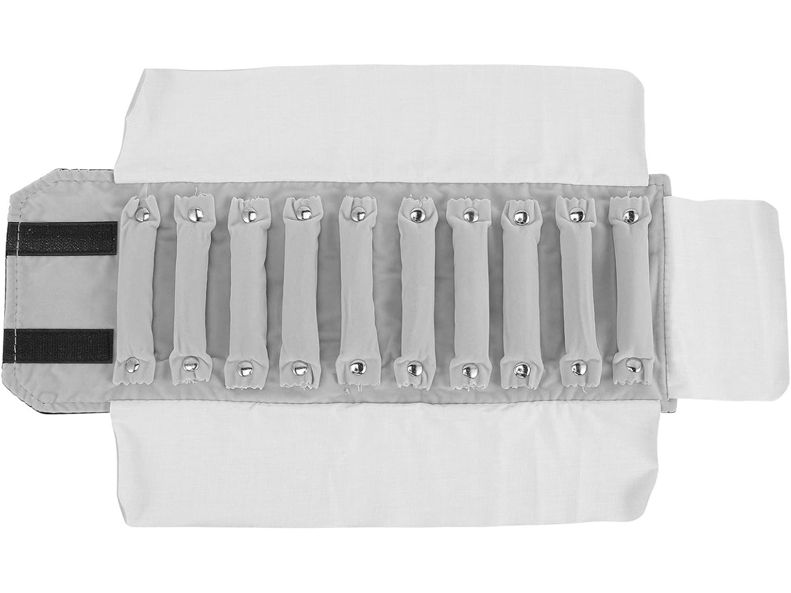 Estuche Enrollable Joyas Práctico Resistente Fácil Abrir Cerrar Terciopelo Blanco Ideal Guardar Anillos