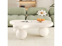 Mesa De Centro Nube - Diseño De Patas Redondas, Estilo Moderno Con Iluminación Led - Blanco