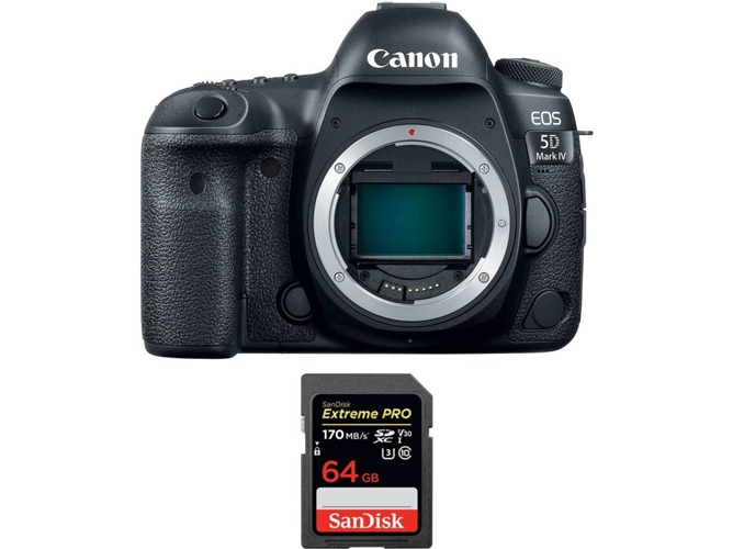 Kit Cámara CANON EOS 5D Mark IV + SanDisk 64 GB (Full-Frame)