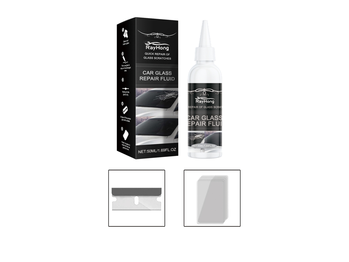 Adhesivo De Reparación De Vidrio Automotivo Rayhong (50ml) Líquido De Reparación Nano Para Vidrios Rasgados Reparación Rápida