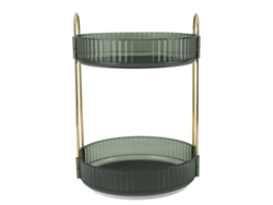 Organizador De Maquillaje Giratorio De 360° De 2 Niveles Para Encimera De Baño - Verde