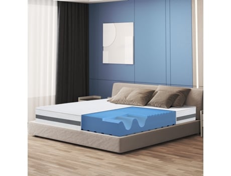 Colchón Individual 70X140 de Espuma Viscoelástica Ortopédica Altura 20 cm Fabricado en Italia THE WHITE STONE