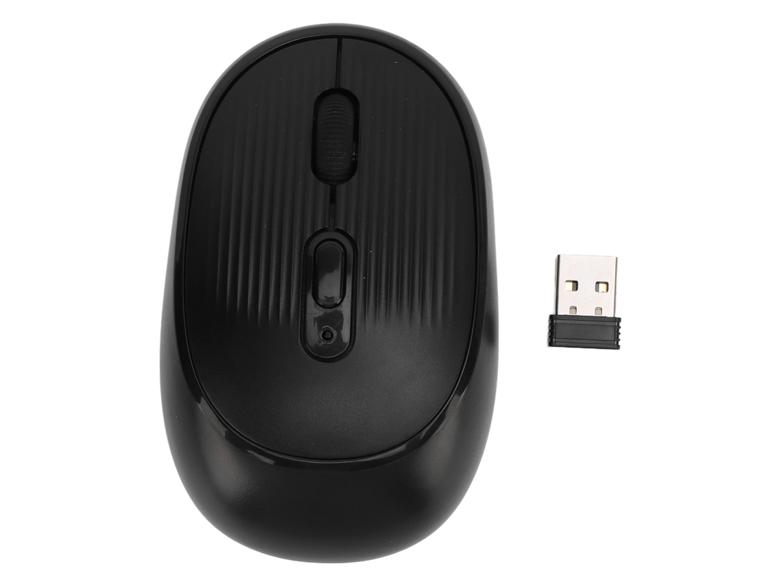 Ratón inalámbrico, silencioso, portátil, 800-2400 DPI, óptico 2.4G con receptor USB para Chromebook, portátil, PC, negro.