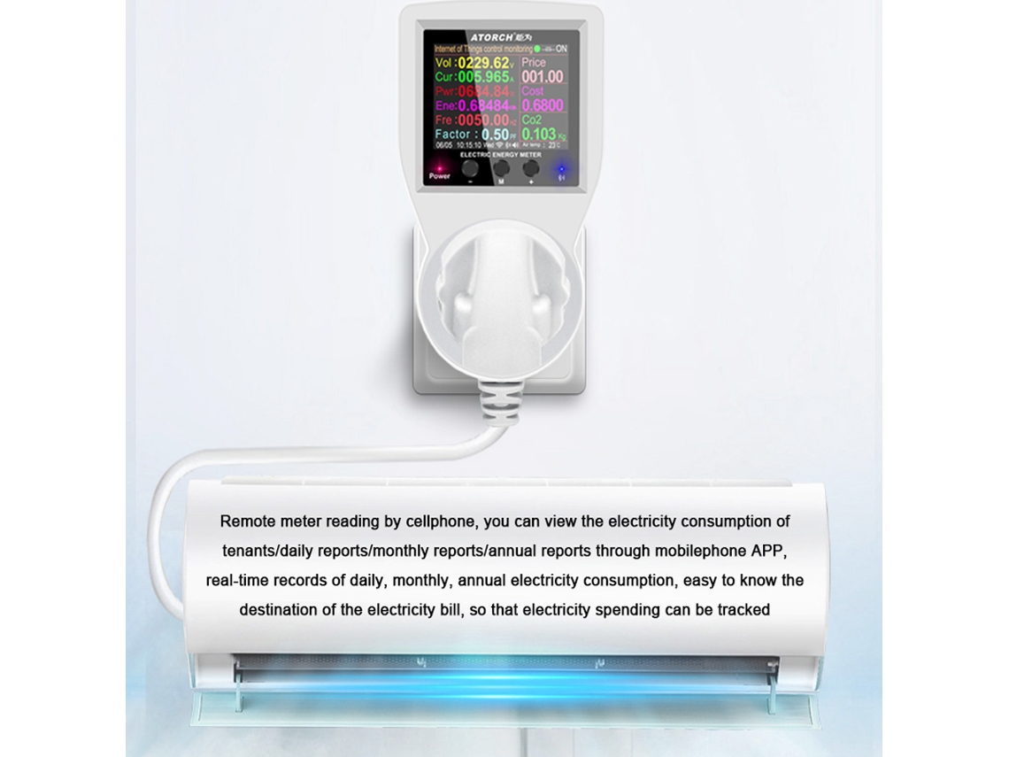 Enchufe Inteligente Bluetooth Con Monitor De Energía, Pantalla Lcd De 2,4 Pulgadas Y Control Mediante Aplicación.