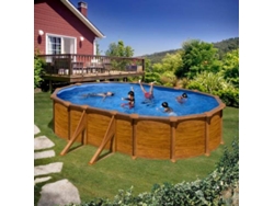 Piscina de acero GRE imitación madera Sicilia Oval (500 x 300 x 120 cm)