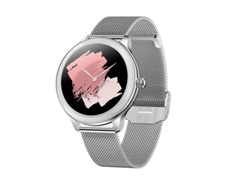 V33 reloj inteligente acero plateado 1,09 pantalla redonda monitor de ritmo cardíaco ejercicio oxígeno en sangre GODTVAGT