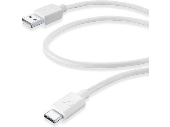 Cable USB CELLULARLINE (USB-C - USB-C - 30 cm - Blanco)
