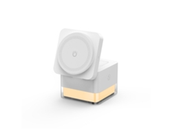 Estación De Carga Inalámbrica Rápida Cubo Led Para Apple Yemaesre Magnética Blanco
