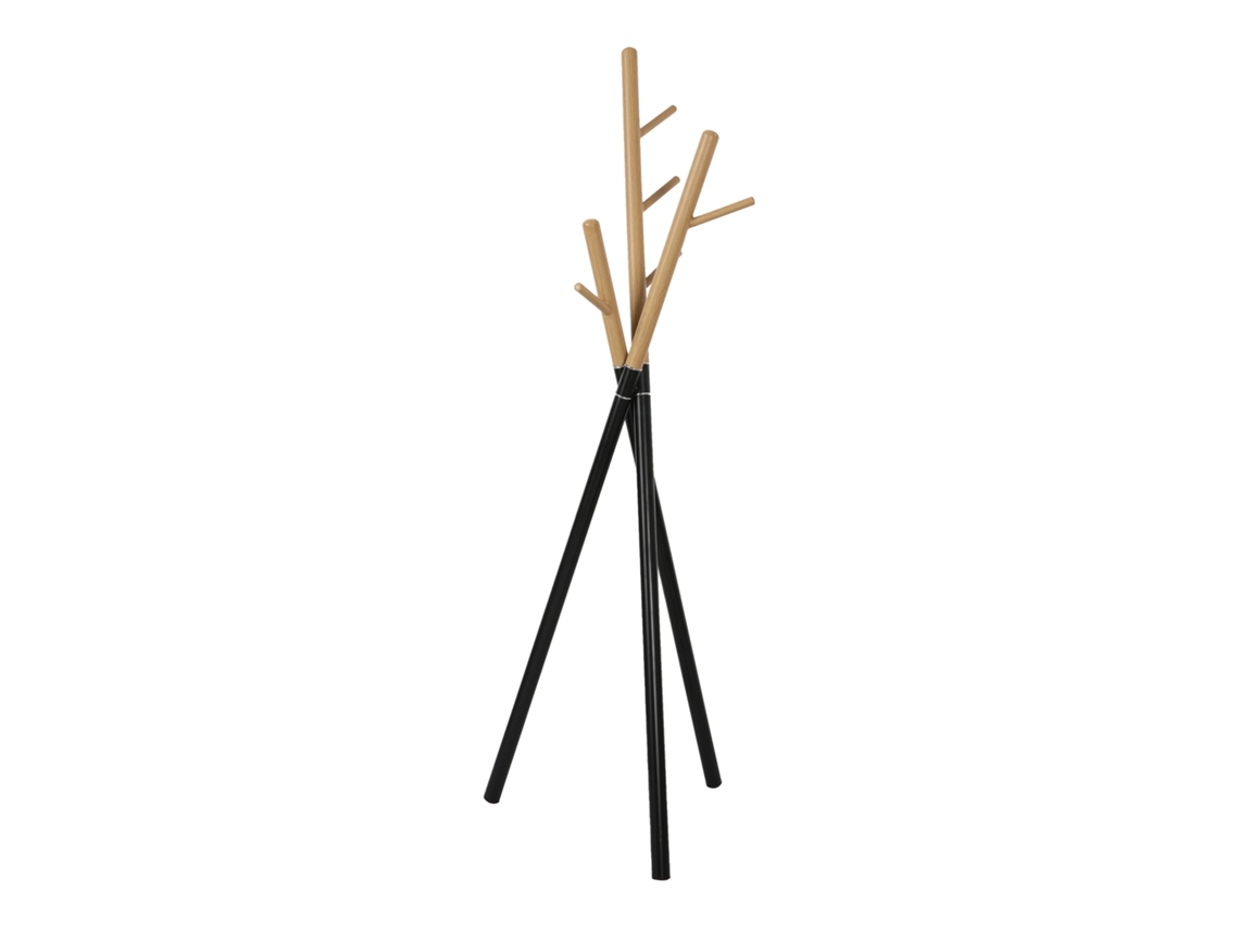 Perchero Laerdal 172x49x49 cm Acero negro/Madera [EN.CASA]
