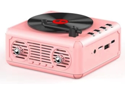Subwoofer Portátil Bluetooth De Estilo Retro Para Oficina, Hogar Y Exteriores - Rosa