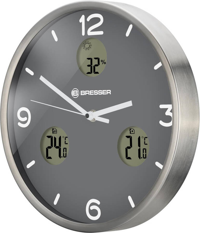 Reloj de Pared Climático BRESSER 8020211MGU000 (30 cm)
