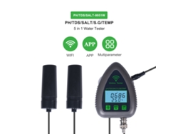 Medidor De Calidad Del Agua Tuya 5 En 1 Con Wifi: Ph, Sólidos Disueltos Totales, Densidad Específica, Salinidad Y Temperatura Para Acuarios Y Piscinas.