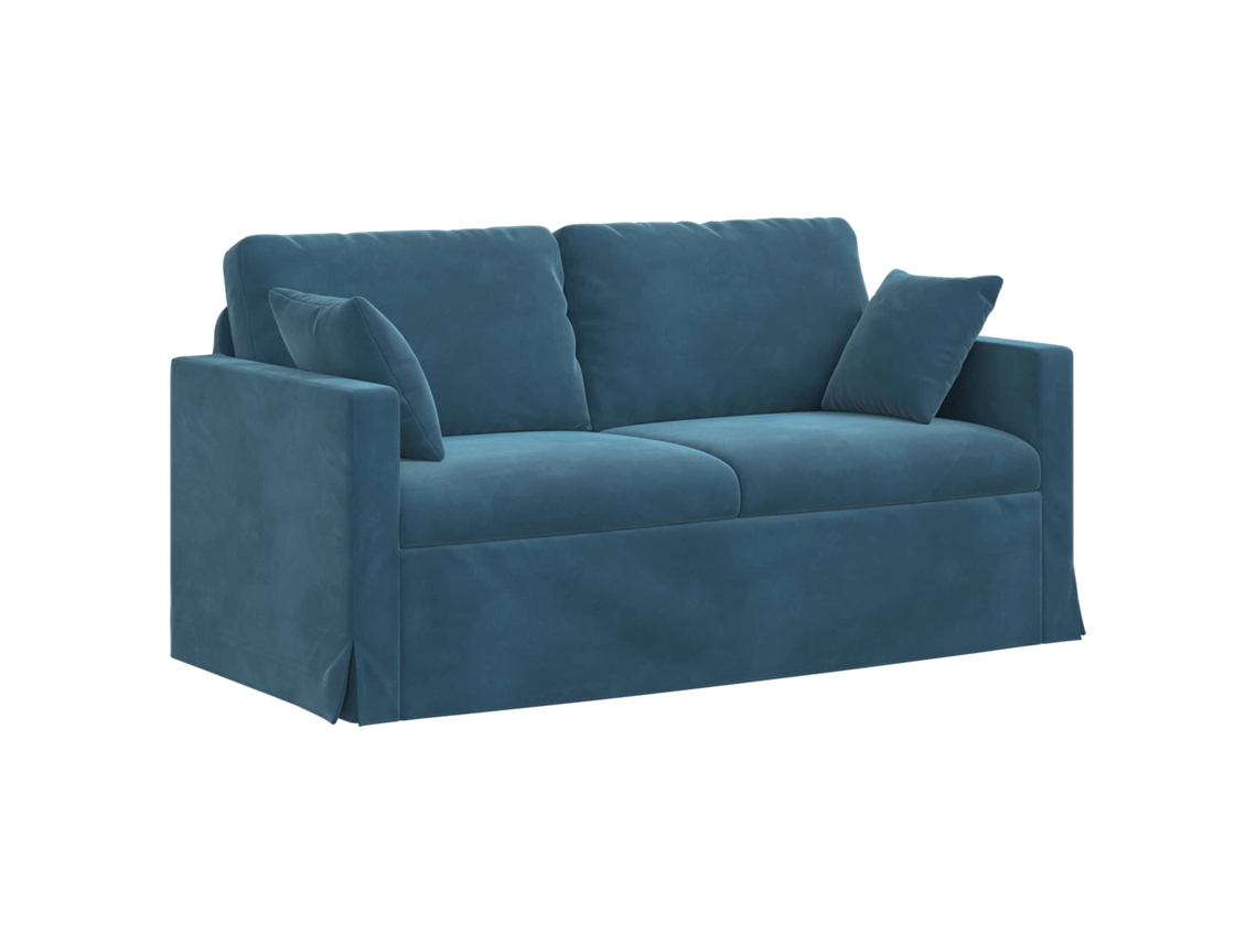 Sofá De Salón | Sofá De Descanso | Sofá Azul 158 X 78 X 80 Cm Terciopelo