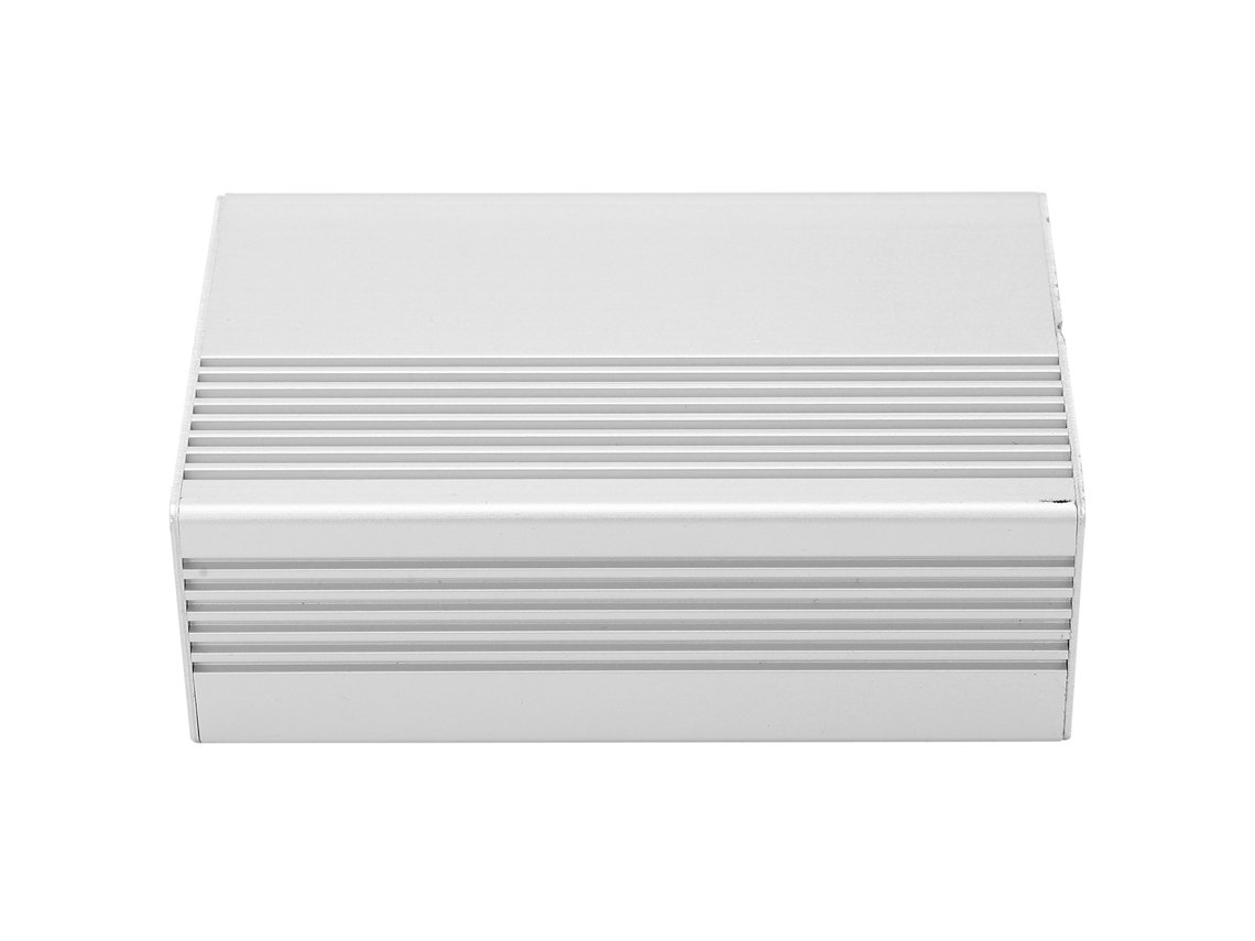 Caja De Aluminio Integrada Para Proyectos Electrónicos Con Caja De Conexiones Gris.