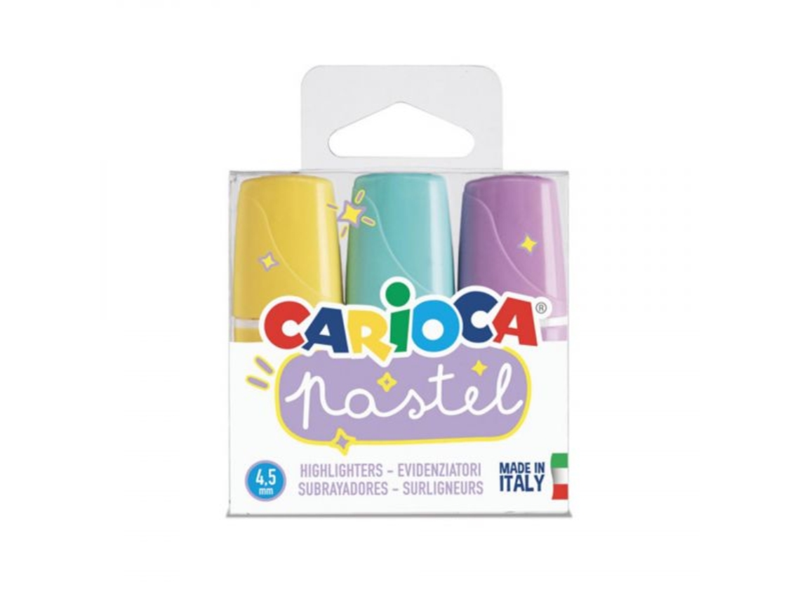 Marcadores fluor pastel pack 3 CARIOCA