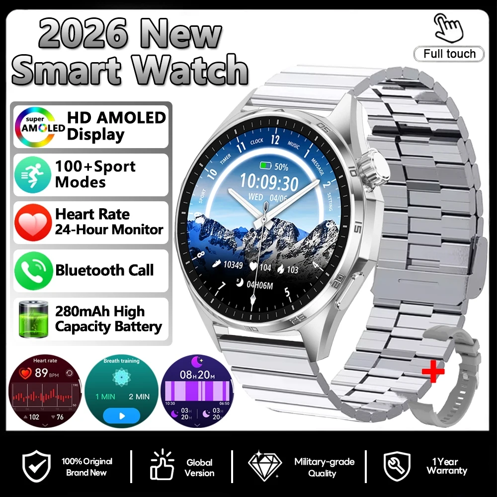 Reloj inteligente con GPS, NFC, salud, frecuencia cardíaca y llamadas Bluetooth MDUG | MDUG