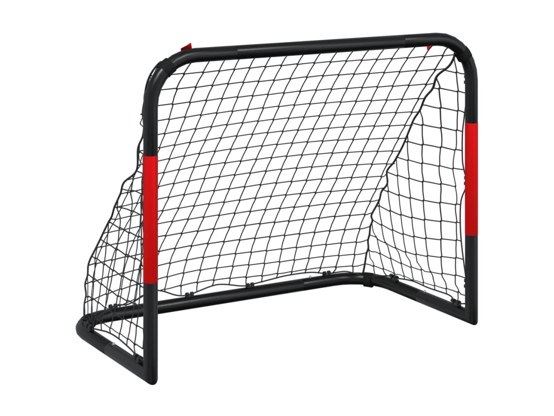 Portería de fútbol de acero negro Vidaxl (90 x 48 x 71 cm)