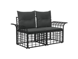 Maison Exclusive - Conjunto De Sofás De Exterior 12 Pcs Negro Y Gris Oscuro