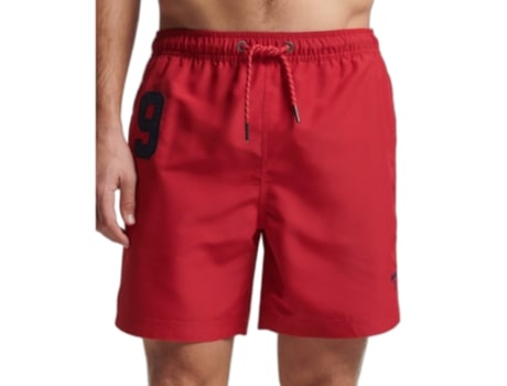 Pantalones Cortos para Hombre de Natación SUPERDRY (Poliéster - S - Rojo)