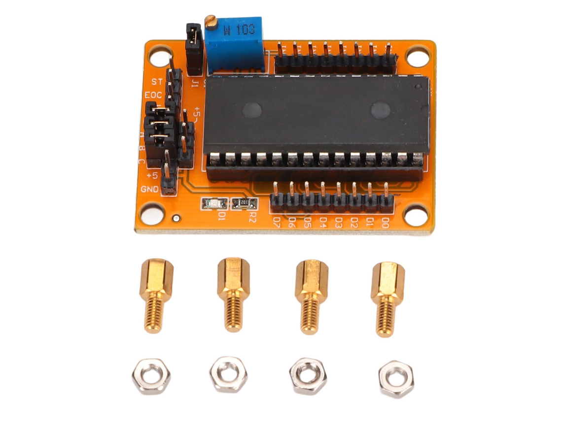 Módulo Convertidor Analógico A Digital Adc0809 Con Potenciómetro De Precisión Paralelo 8 Bits