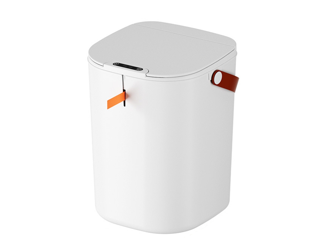 Papelera Automática Con Sensor De 20 Litros, Abs, Sin Contacto, Con Asa, Color Blanco, Para Baño Y Hogar.