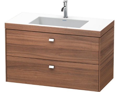 Lavabo para muebles DURAVIT Brioso c-bonded con subestructura de pared 100,0x48,0 cm 2 cajones incl. hueco para sifón y faldón sin rebosadero co