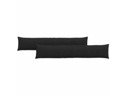 Cojines De Sofá 2 Uds Negro 200 X 40 Cm Tela
