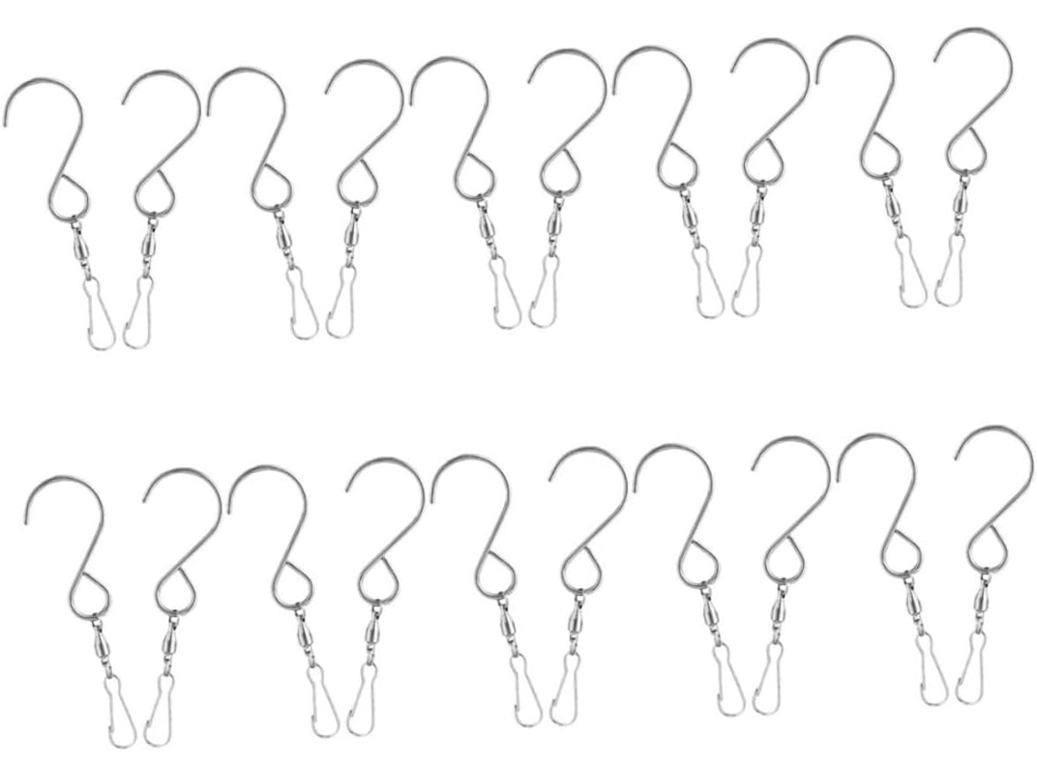 Inoomp Juego De 20 Ganchos Giratorios De Acero Inoxidable, Clips Giratorios Para Campanillas De Viento, Comederos Para
