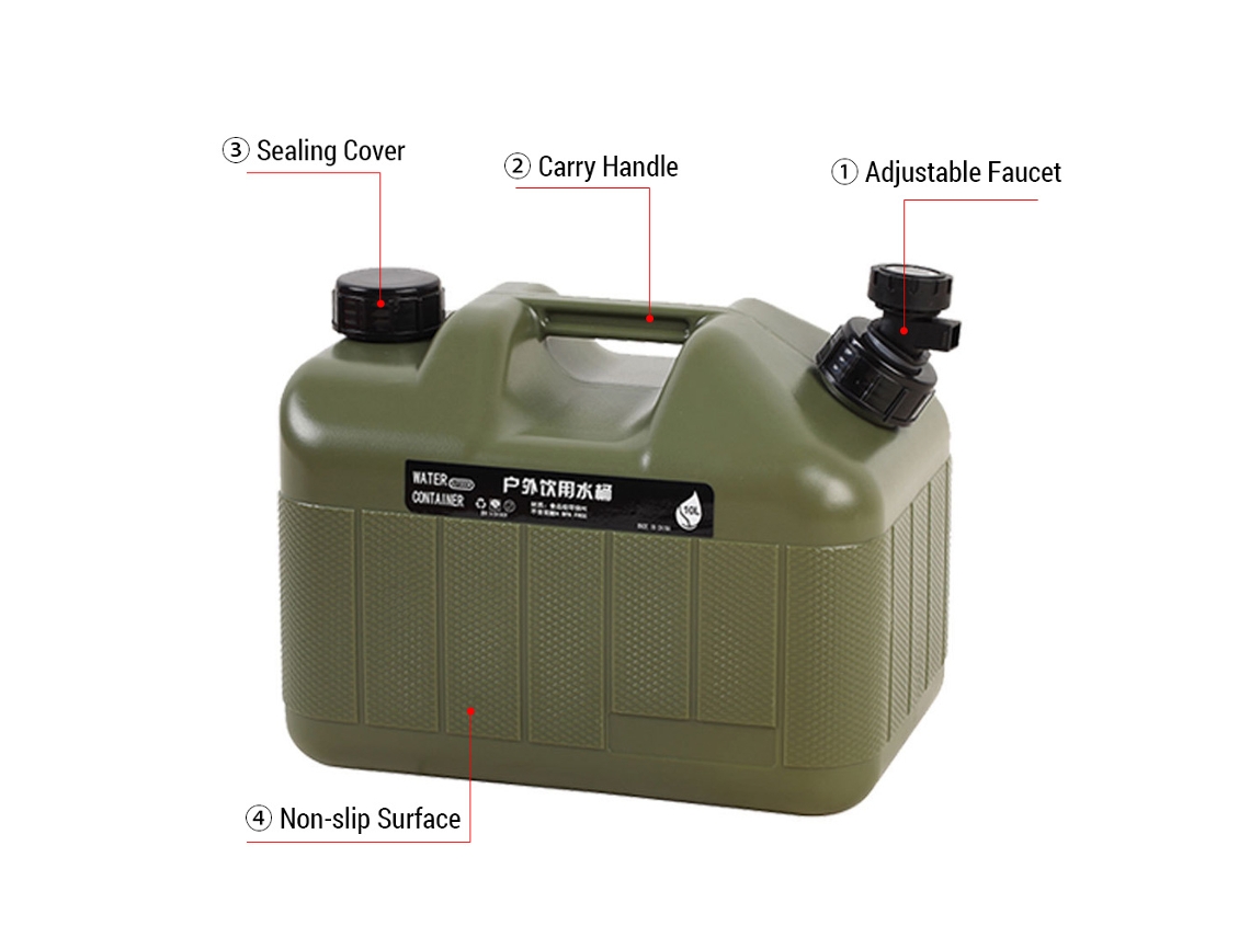 Contenedor De Agua Portátil De 12 Litros Para Camping Con Grifo, Depósito De Agua De Pe Para Acampadas Y Excursiones De Emergencia.