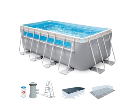 Piscina desmontable rectangular 8.418 L c/depuradora Clearview Prism Frame INTEX