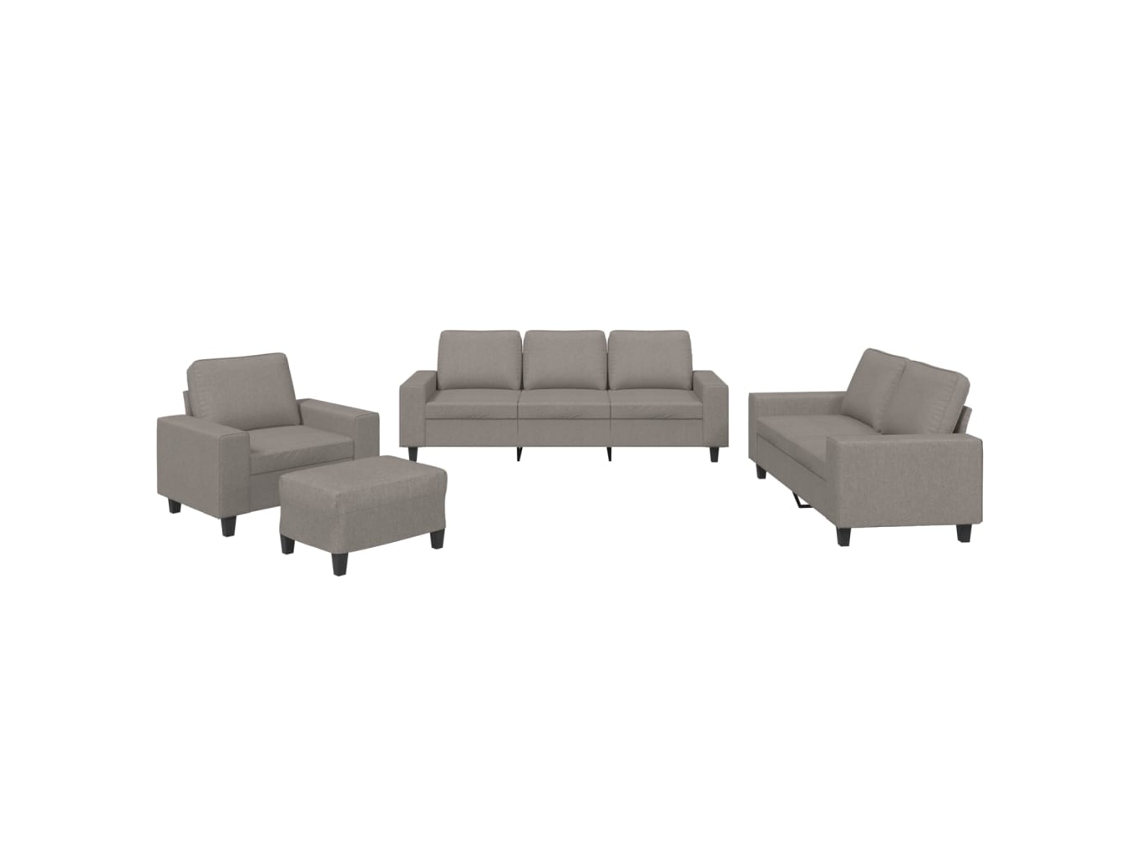 Maison Exclusive - Juego De Sofás 4 Piezas Tela Gris Taupe