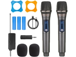 Micrófono Profesional Con Cable Uhf De 2 Canales Para Fiestas, Karaoke, Iglesias, Etc.