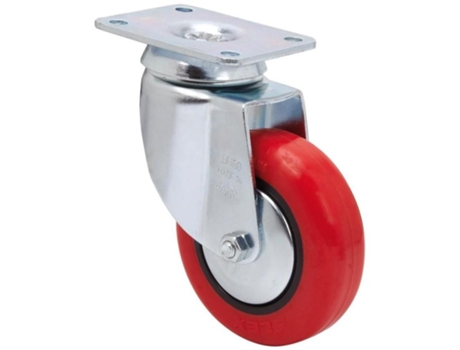 Rueda giratora placa 10bh100cp-ppi poliamix-poliur.rojo eje liso ALEX