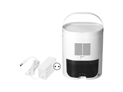 Deshumidificador portátil blanco de 1 l con temporizador, mini deshumidificador con asa oculta, 100-240 V