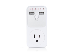 Enchufe Programable Con Temporizador De 1800 W, 2 Puertos Usb, Protección Contra Sobretensiones De 5 V Y 2,1 A (enchufe Europeo).