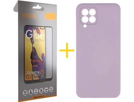 Carcasa + Protector de Pantalla para Huawei P40 Lite ACCETEL Morado