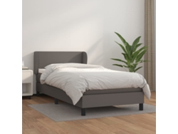 Estructura De Cama Con Muelles/Colchón 90X200 Cm Cuero Artificial Gris