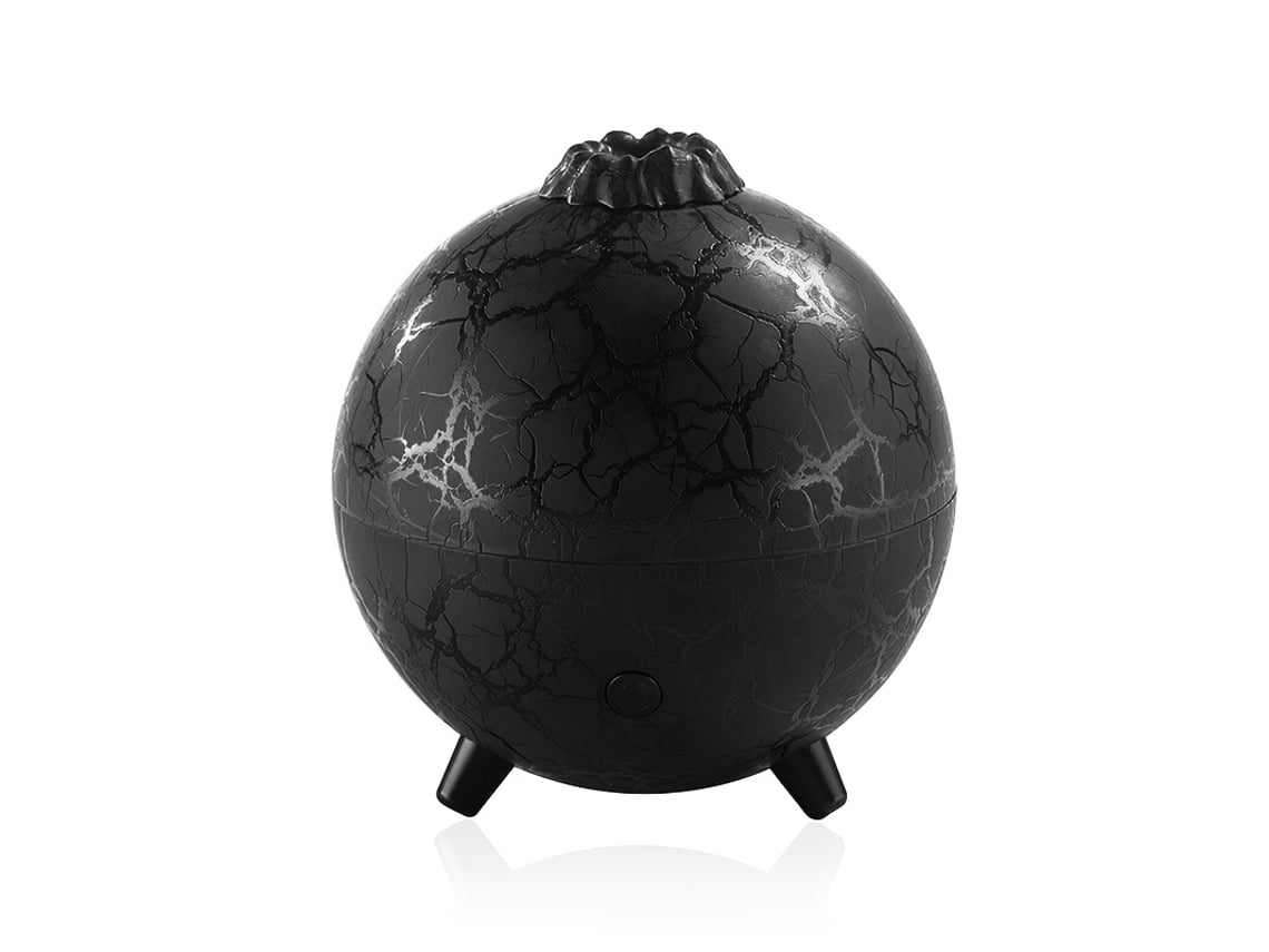 Humidificador USB, difusor de aroma con llama y luz ambiental de siete colores Cuich (negro)