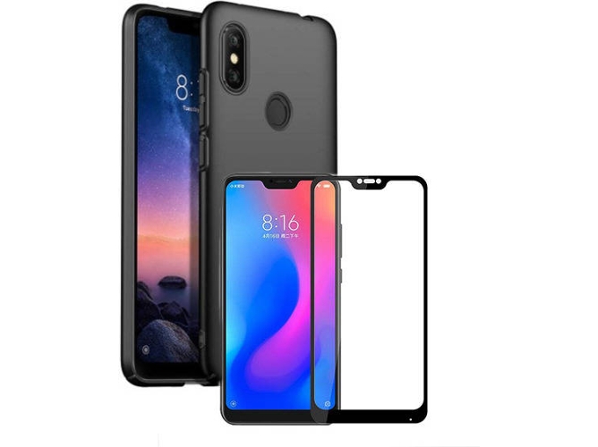 Kit Carcasa y Protector Cristal 5D Xiaomi Note 6 Pro SlimShield Negro