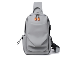 (Gris) Bolso de pecho para hombre, bolso de hombro, multifuncional, informal