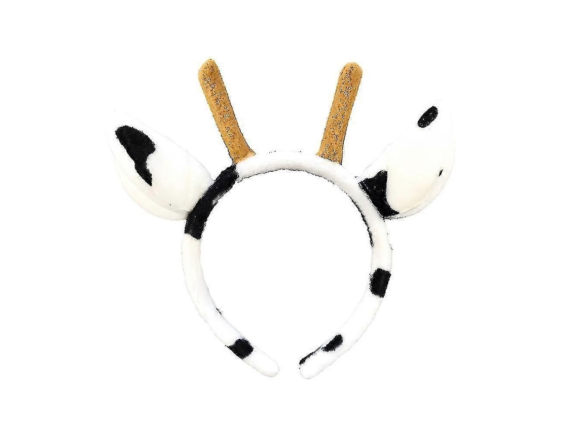 Diadema con orejas de vaca, cuernos, lazos elegantes y accesorios para el cabello de los niños.