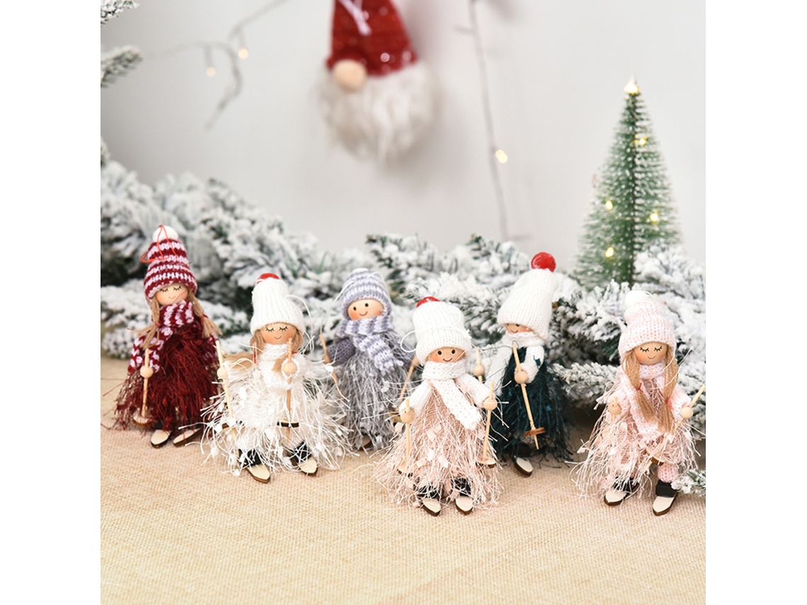 Decoración navideña: Figuras de esquí, árbol de Navidad colgante