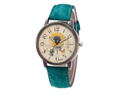 Reloj De Pulsera De Cuarzo Con Correa De Jean Girasol Unisex Zhoulianfa (verde)
