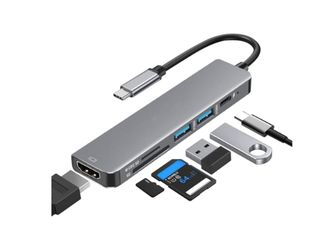 Adaptador de concentrador USB C negro YIZHOOD Inf073