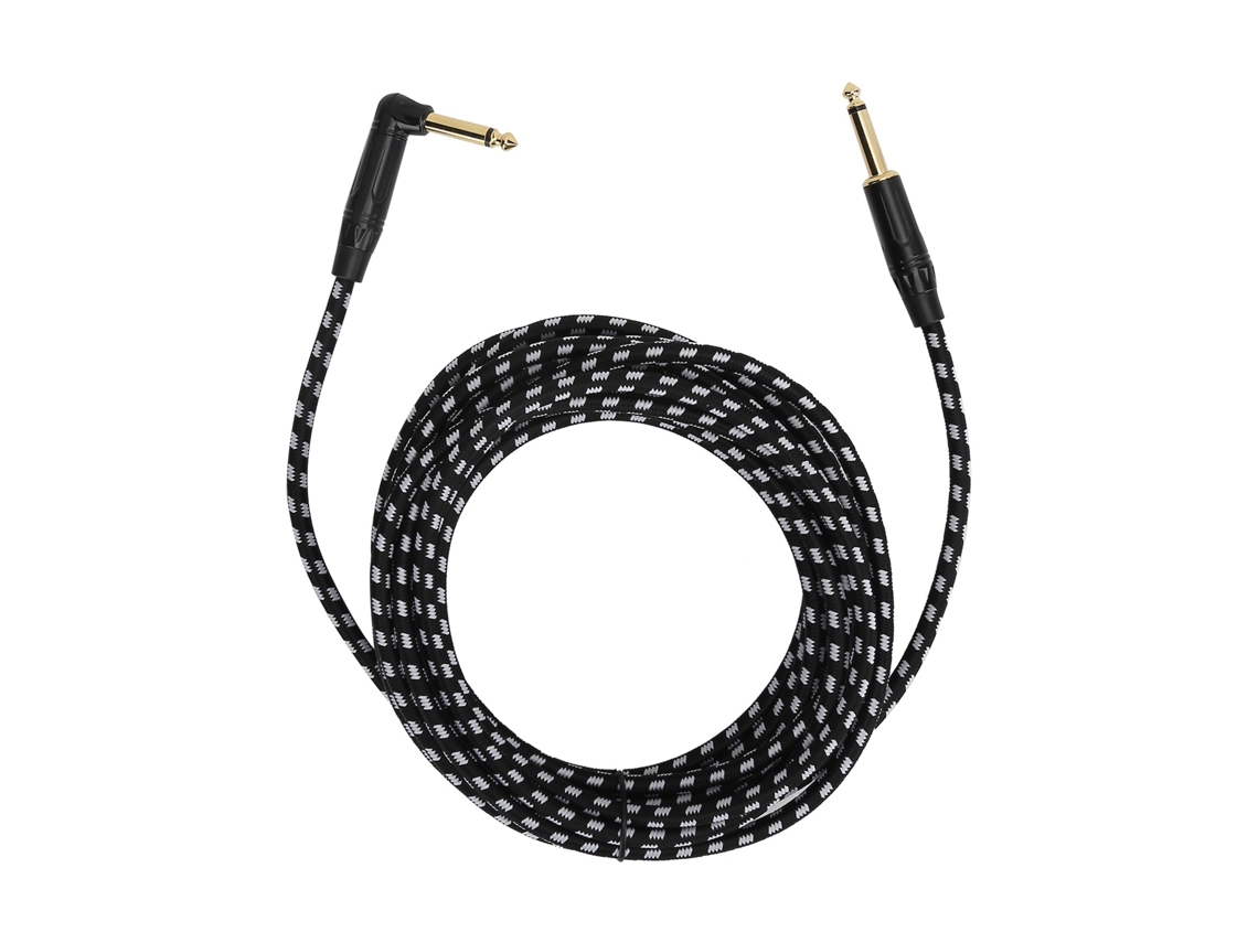 Cabo De Guitarra Elétrica 6m 6.35mm Plugue Dourado Cabo De Instrumento Para Amplificador Mixer Microfone