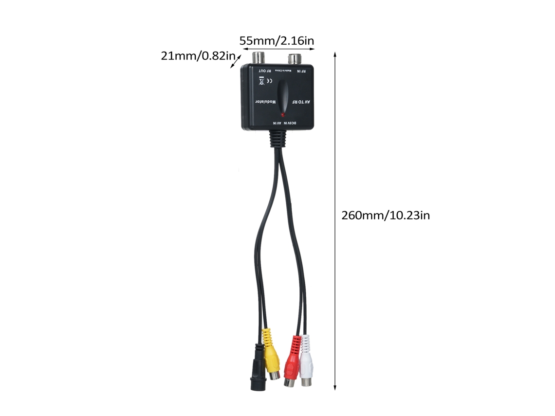 Modulador Vhf Ntsc Ch3 De Av A Rf Controlado Por Convertidor Coaxial Pll Plug And Play Abs