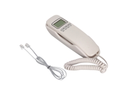 Teléfono Fijo Con Redial, Pantalla Lcd, Tono De Llamada Seleccionable, Compacto Para Hogar Y Oficina, Blanco